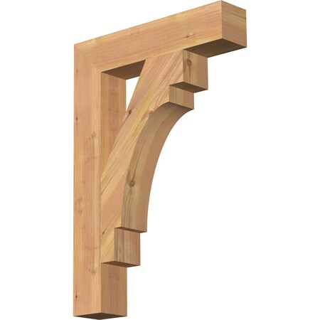 Ekena Millwork Merced Block Smooth Bracket, Western Red Cedar, 3 1/2"W x 18"D x 26"H BKT04X18X26MRC05SWR